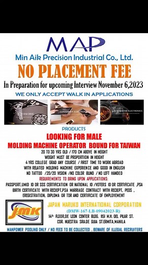 7.6K views · 34 reactions | NO PLACEMENT FEE TAIWAN HIRING !!!...