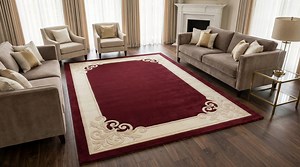Hand Tufted Luxurious Burgundy Border Area Rug | Elegant Classic Scroll Design Carpet for Living Room & Home Decor | 6x9 \ 7x10\ 8x10 \ 9x12 - Etsy