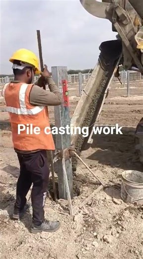 pile casting work in solar power plants