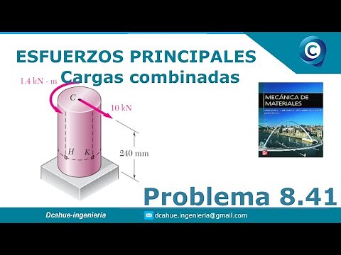 ESFUERZOS PRINCIPALES | ESFUERZOS BAJO CARGAS COMBINADAS | MECÁNICA DE MATERIALES | EJERCICIO 8.41