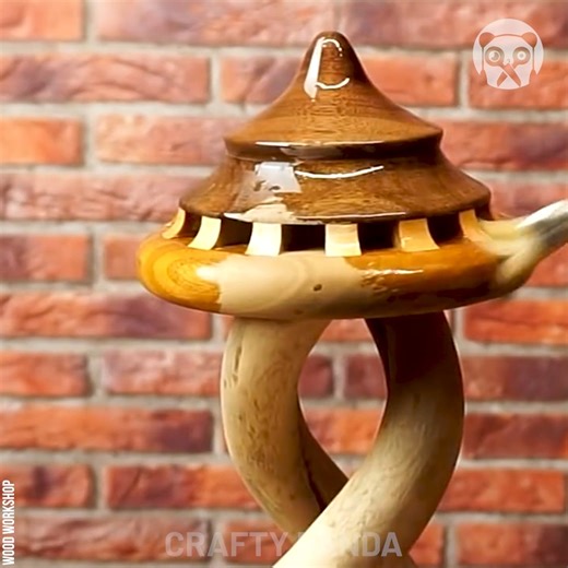 1.6M views · 10K reactions | Making a lamp out of a twisted root Partner: Wood Workshop: youtube.com/c/WoodWorkshopTV/featured | Crafty Panda | Facebook