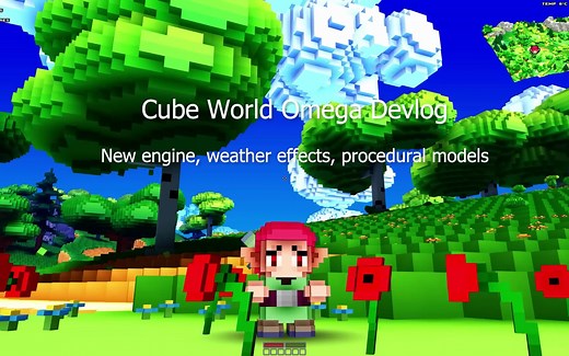 Cube World魔方世界2023新版本演示 omega版本新引擎+天气变化+算法模型