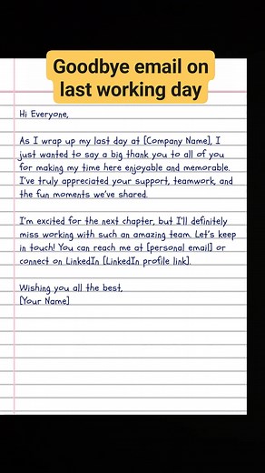 Goodbye letter writing idea part_76 #goodbyeletter | English Class