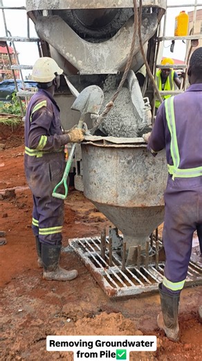 Concreting a Test Pile - Removing Ground Water Pile foundations are typically used when 1. Surface soil is too weak to support the structure. 2. Loads are very high, so need to be transfer to the hard strata. 3. The site has poor drainage or chances of waterlogging is too high 4. There is need to resist uplift or lateral forces as in bridges. Captured in the footage is an active job site in Zimmerman🇰🇪 #PileFoundations #UsidanganyweNaFundi #AskFOS | FOS Engineering Solutions