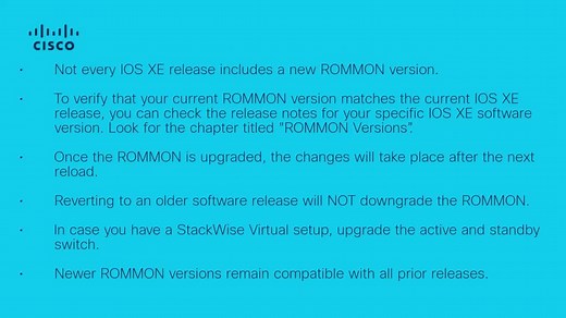 Upgrade ROMMON on Cisco Catalyst 9000 Series Switches - Cisco Video Portal
