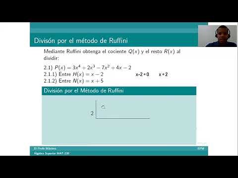 Álgebra Superior MAT-230.- División por el Método de Ruffini.