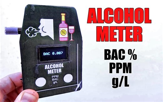 [Electronoobs] 带有MQ3传感器的酒精计设备 -  BAC％或PPM