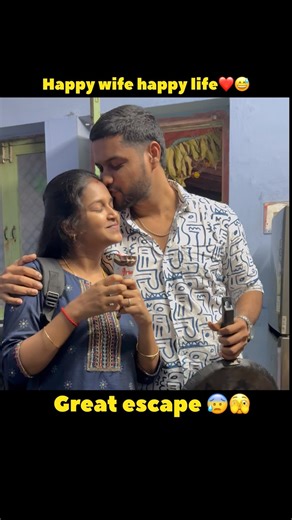 Gunal Str on Instagram: "😰Great escape 😅🤣 #marriagegoal #couplegoal #marriagelife #couplefun #tamilreels❤️ #trendingreels #viralreels #explore #instalike #gkcouple"