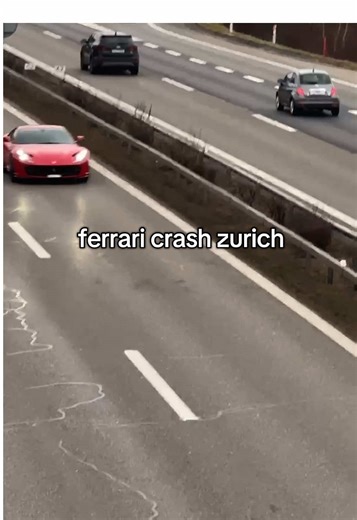 Ferrari 812 crash on the highway in Switzerland. #ferrari #812 #edit #fyp #crash