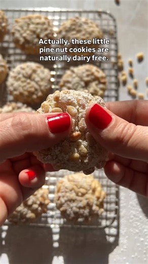 These Italian pignoli cookies are naturally dairy free and packed with sweet nutty flavor. The best part? They’re easier than you think. 🎄 Comment COOKIE and I’ll send you the recipe! #christmascookies #dairyfreerecipes #dairyfree https://www.simplywhisked.com/pignoli-cookies/ | Simply Whisked - Dairy Free Recipes