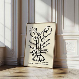 Lobster Print: Retro Kitchen Art, Coastal Nautical Decor - Etsy Canada
