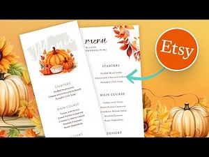 How To Make Thanksgiving Menu Templates To Sell On Etsy (Or Print At Home)