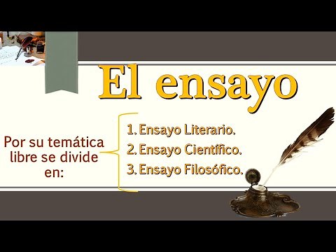 Types of essay (Due to its free theme, it is divided into: Literary, Philosophical and Scientific).