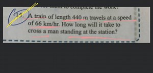 (15. A train of length 440 m travels at a speed of 66 \mathrm{~... | Filo