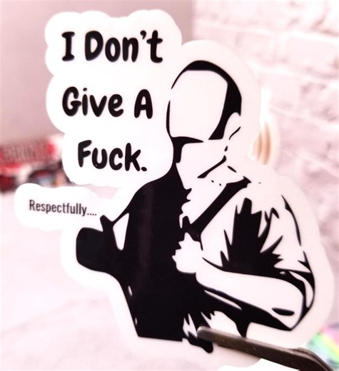 Sticker: Man in Suspenders. IDGAF, Respectfully - Etsy