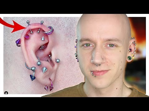 Double Vertical Helix Piercings | Piercing Update | Roly