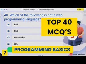 Top 40 Programming MCQs Questions for Govt and Competitive Exams