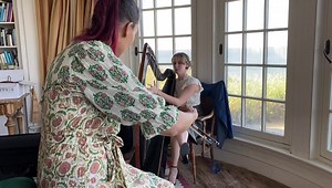 Throwing it back to this harp hang with Maeve Gilchrist!! #Waterbound Silkroad edition 😍 | Rhiannon Giddens