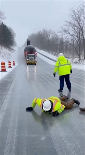 Massive oversize load hits construction worker