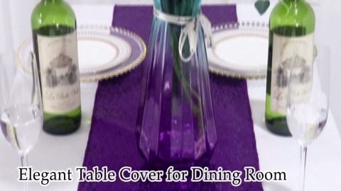 ShiDianYi 12''x72'' Sequin Table Runner - Sparkly Metallic Sequin Runner for Wedding, Bridal Shower, Dinner Party, Ready to Ship! (1, Purple)
