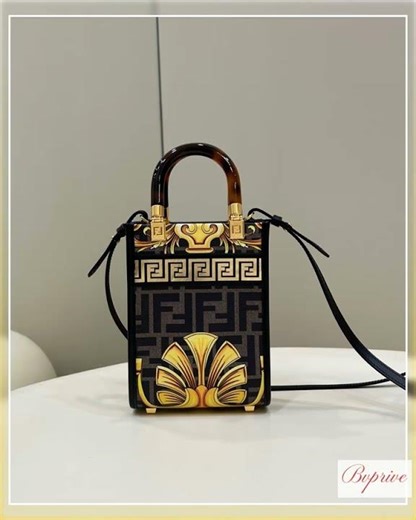 Fendi Mini Sunshine Shopper Fendace Printed FF leather mini bag
