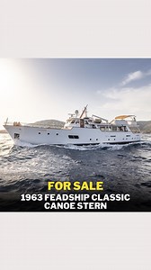 -𝐅𝐎𝐑 𝐒𝐀𝐋𝐄- 𝐀 𝐘𝐚𝐜𝐡𝐭 𝐰𝐢𝐭𝐡 𝐆𝐫𝐞𝐚𝐭 𝐇𝐢𝐬𝐭𝐨𝐫𝐲! Welcome aboard SISSI, a 1963 superyacht built by Feadship, the world-renowned Dutch superyacht shipyard. SISSI is an 87-foot (26.75-meter) classic canoe-stern motor yacht designed by the legendary Riva and Feadship’s in-house De Voogt naval architecture team. SISSI was built as Atlantic after an exterior design by De Voogt and Carlo Riva and an interior by the Italian interior decorator Renato G. De Angeli in 1963. She is constr