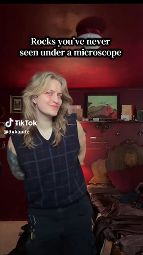 Rocks under a microscope! This one is called Blueschist and it’s by far one of my favorites in thin section , the first clip with less color is the rock seen under Plane Polarized Light - this means only one light polarizer is being used & light vibrates on only one plane so only certain minerals will show colors. The more colorful clips are under Cross- polarized light - this uses two polarizers and makes it so that light can only pass through if a mineral interferes. This interference changes