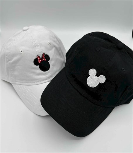 Minnie Mickey Ears Embroidered Hat Cute Mouse Ears Bow Icon Cap Adult Kids Adjustable Caps - Etsy