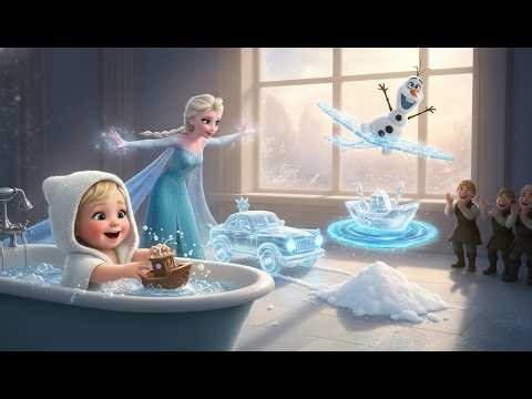 Baby Elsa's First Flying Ice Plane Adventure! | Halon Elsa