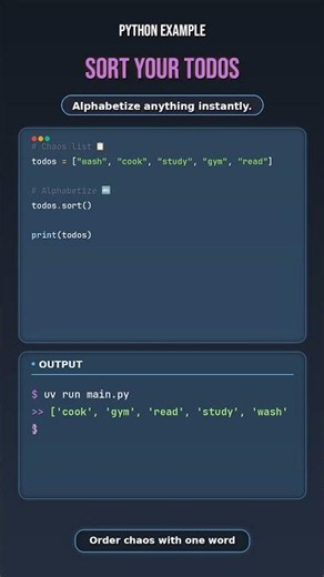 This 1 Python Command Instantly Organizes Your Life 🤯📋 #python #coding #shorts #learnpython