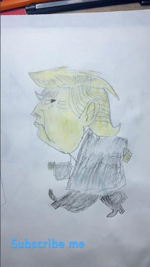 How to Draw Donald Trump | Cartoon Sketch Step by Step | Pencil Drawing