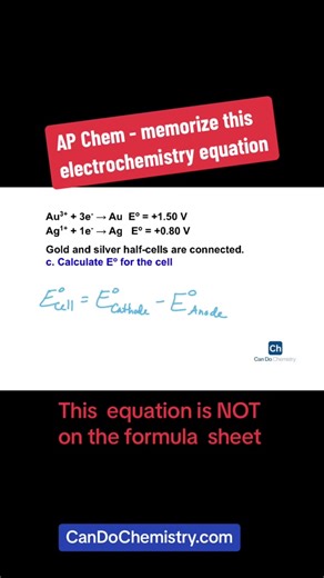 AP Chem: Memorize this equation/it’s not on the formula sheet #apchem #genchem #chemtok #alevelchemistry #apchemistry #chemistryhelp #chemistryhacks #chemistryexams #apexams #highschoolchemistry #chemistrytutor #generalchemistry #chem #chemistry #chemistryteacher #fyp #stemtok #studytok