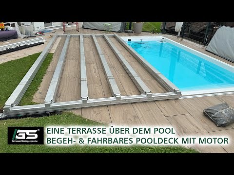 Begeh- und fahrbares Pooldeck mit Motor selber bauen - Poolabdeckung Bausatz