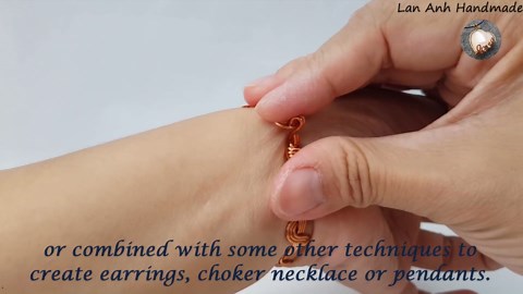 Wavy bangle bracelet, rings and ear cuff - How to make simple jewelry from copper wire 545