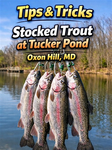 Stocked Trout in Oxon Hill, Maryland. Tucker Road Pond. - How to catch stocked trout using Berkley Powerbait Floating Trout Worms... .. .. .. #fishing #Trout #howto #fishingtips #powerbait