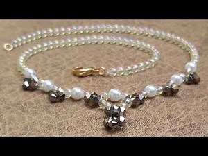 Easy and Elegant Pearl and Crystal Necklace ... Class # 178 !!!