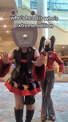 when u and ur friend are both in helmet #redhoodcosplay #hatsunemikucosplay #cosplayer #helmetwig #deltarune