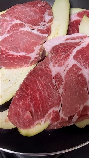 #なす とパプリカと #豚肉 の蒸し焼き🍆バルサミコ酢と醤油とニンニク🧄 #Shorts