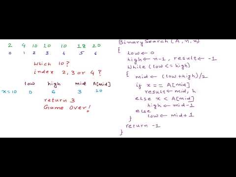 Binary search - finding first or last occurrence of a number