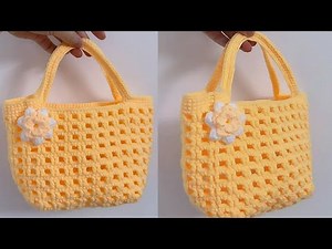 Crochet a simple bag in 30 minutes!Bag free tutorial for beginner.