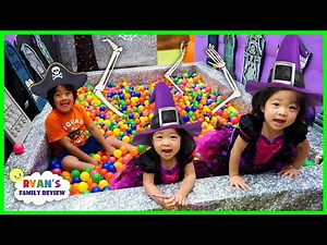 Ryan in Halloween Box Fort Maze with Emma and Kate!!! - Videos For Kids