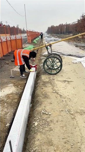 Curb Stones Installation on Widened Roads