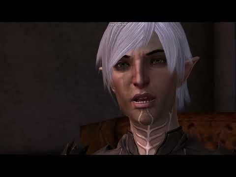 DA2 Fem Hawke talks with Fenris after Deep Roads Expedition