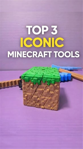 Top 3 iconic Minecraft tools #minecraft #3dprinting #minecrafttools