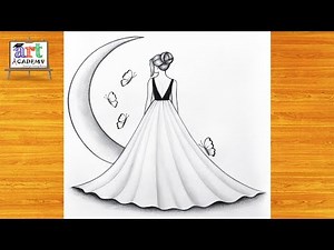 How to draw a cute Girl with Butterflies -Pencil sketch || Drawing easy for beginner || Girl drawing