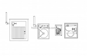 Fire Hose Cabinet Wall Mounted - Free CAD Drawings