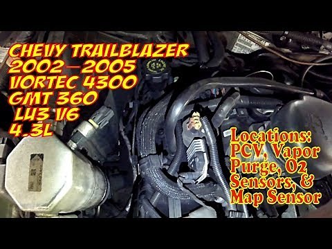 ⫷ Chevy Blazer 4.3 L, Vortec 4300, GMT 360 Emissions locations: PCV, Purge, O2 sensors ⫸