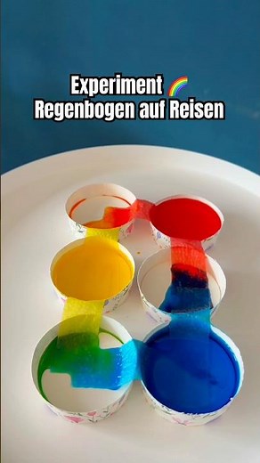 Experiment: Rainbow on the move #experiment #science #funforkids #kindergarten #forkids #diy #kids