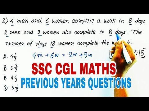 TIME AND WORK - SSC CGL PREVIOUS YEARS QUESTIONS