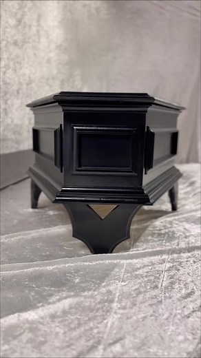 Unique Gothic Coffin Table with Lift Top Hinges and Bat Winged Legs